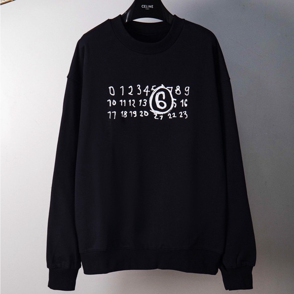 MM6 Maison Martin Margiela Black Numeric Sweatshirt - Picture 1 of 9